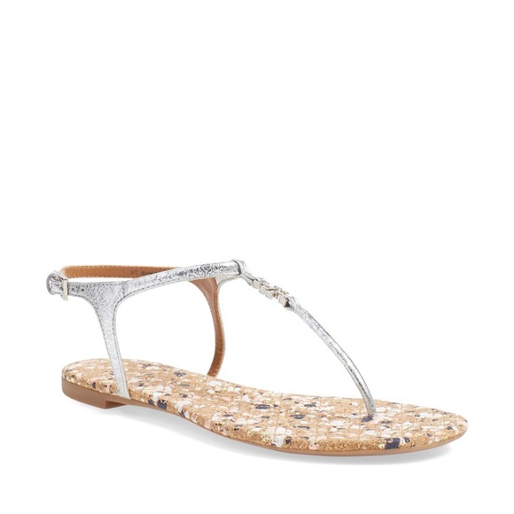Tory Burch Shoes - Tory Burch Silver Metallic Confetti Thong Sandal